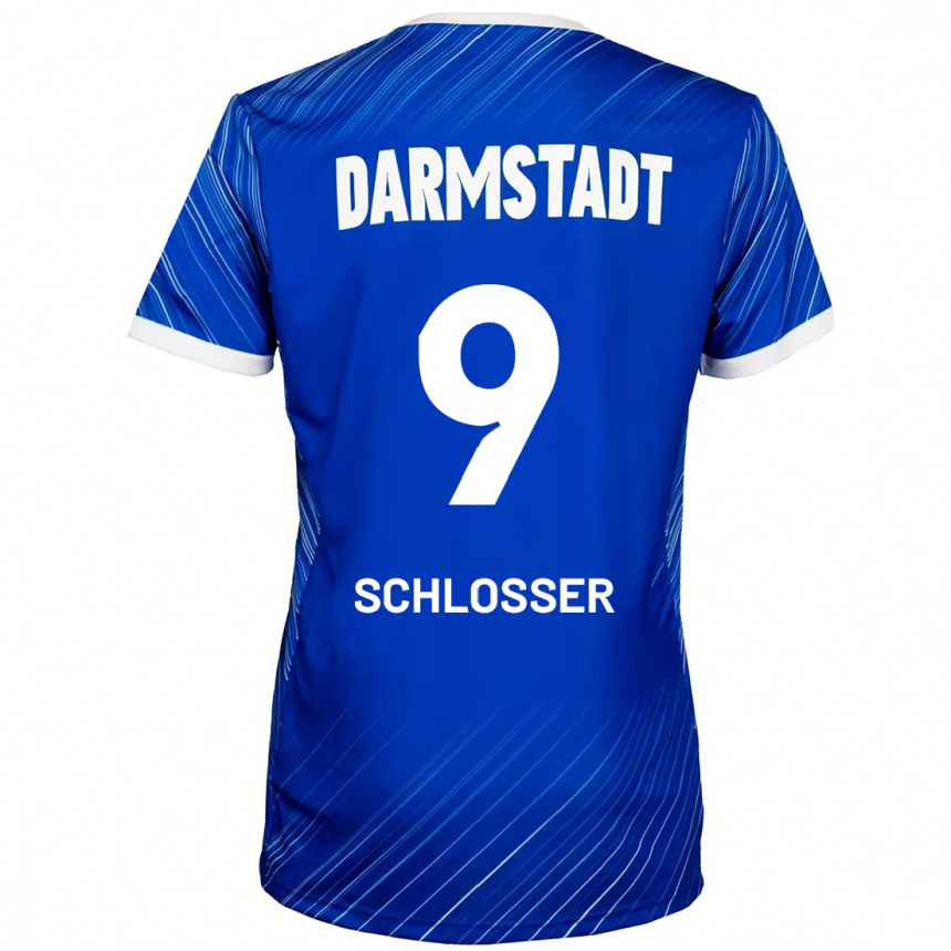 Kids Football Mika Schlosser #9 Blue White Home Jersey 2024/25 T-Shirt Uk