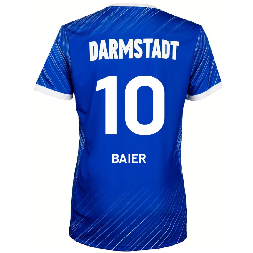 Kids Football Nico Baier #10 Blue White Home Jersey 2024/25 T-Shirt Uk