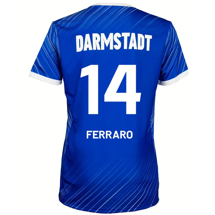 Kids Football Enzo Ferraro #14 Blue White Home Jersey 2024/25 T-Shirt Uk