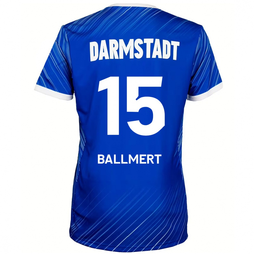 Kids Football Markus Ballmert #15 Blue White Home Jersey 2024/25 T-Shirt Uk