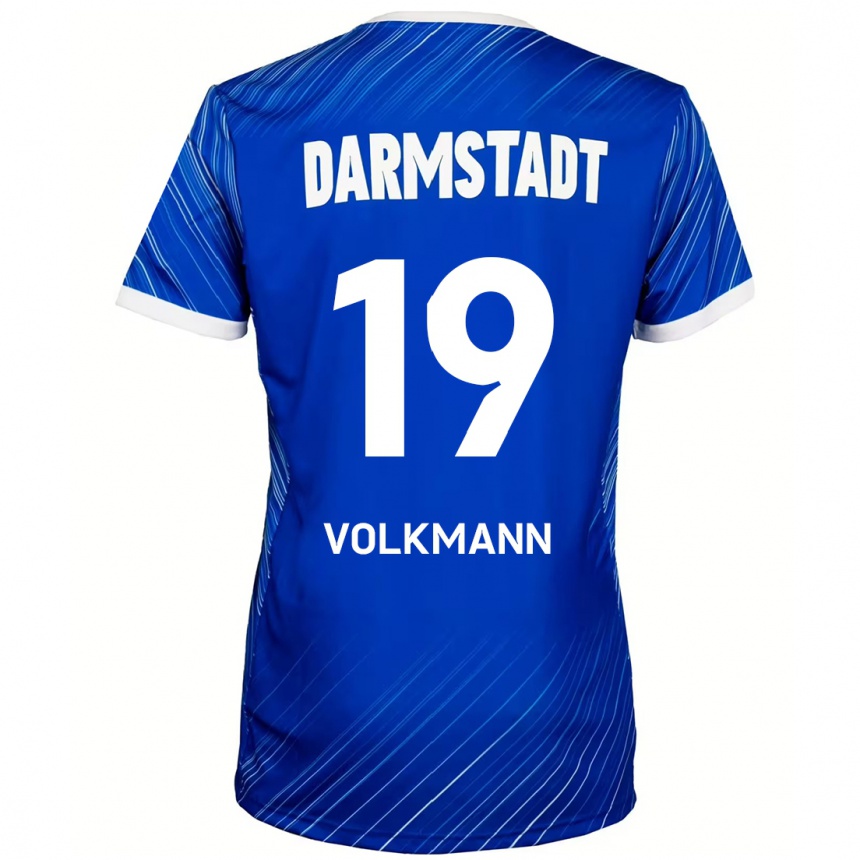 Kids Football Japhet Volkmann #19 Blue White Home Jersey 2024/25 T-Shirt Uk