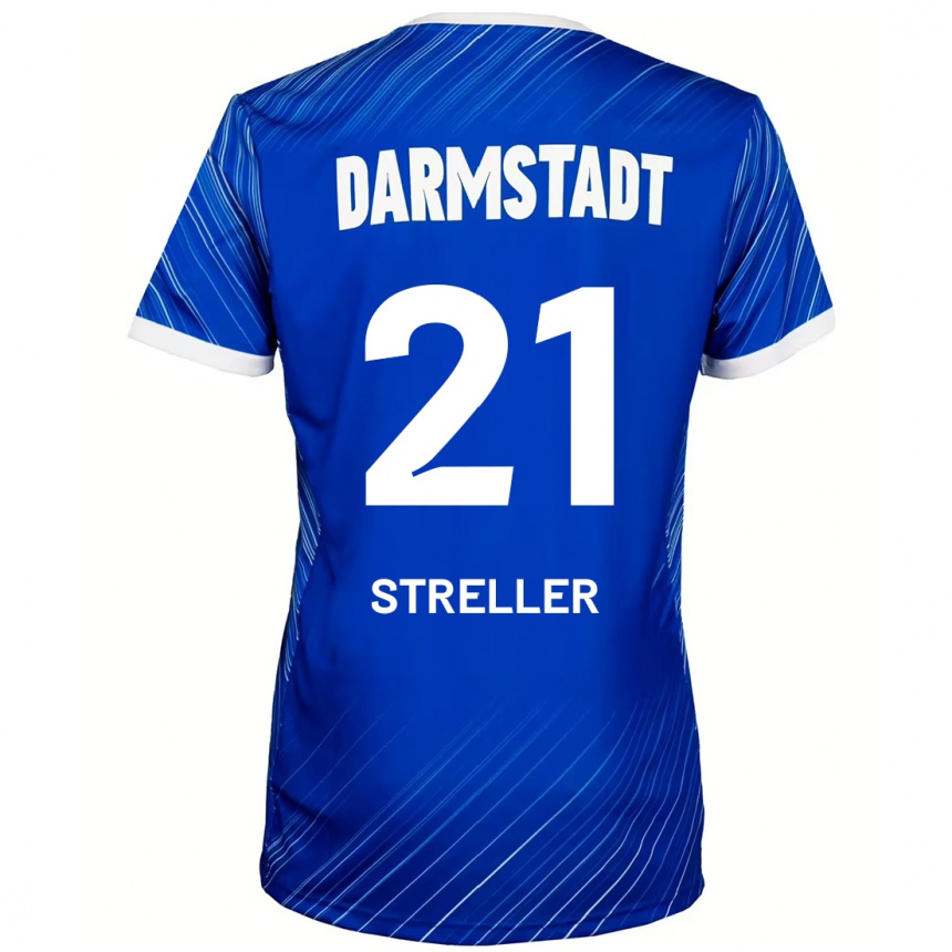 Kids Football Till Streller #21 Blue White Home Jersey 2024/25 T-Shirt Uk