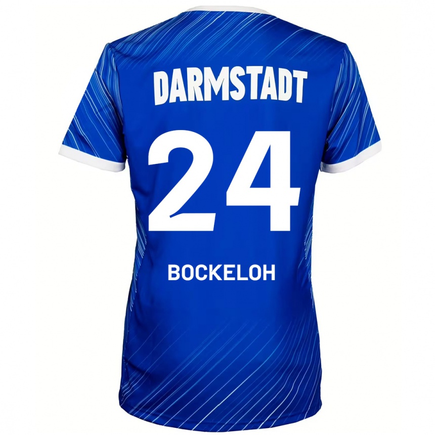 Kids Football Leonhard Bockeloh #24 Blue White Home Jersey 2024/25 T-Shirt Uk