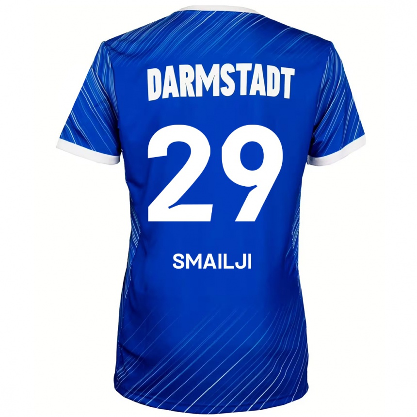 Kids Football Esad Smailji #29 Blue White Home Jersey 2024/25 T-Shirt Uk