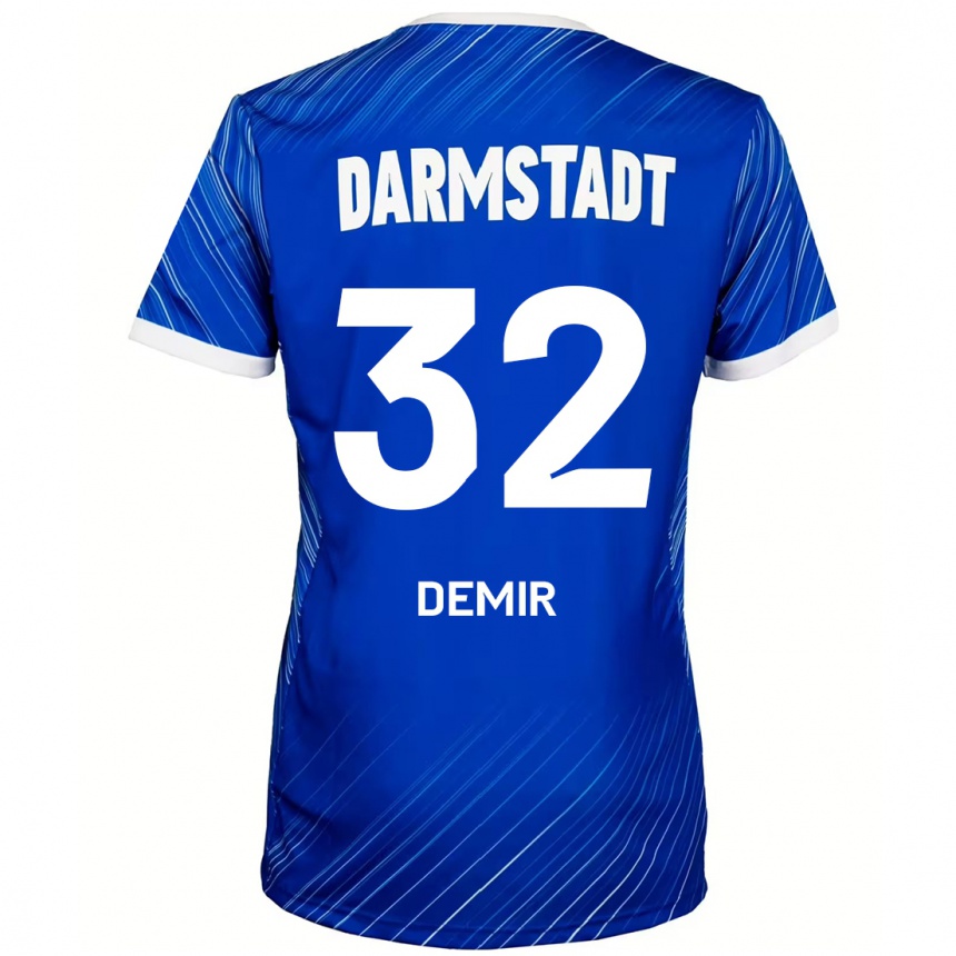 Kids Football Lean Demir #32 Blue White Home Jersey 2024/25 T-Shirt Uk