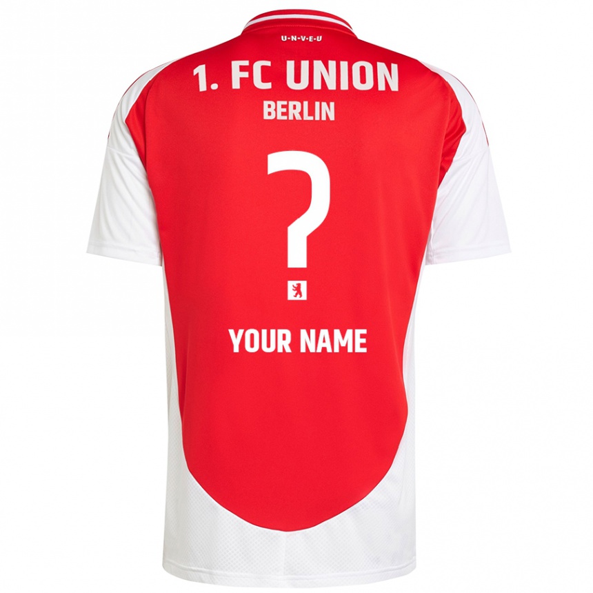 Kids Football Your Name #0 Red White Home Jersey 2024/25 T-Shirt Uk