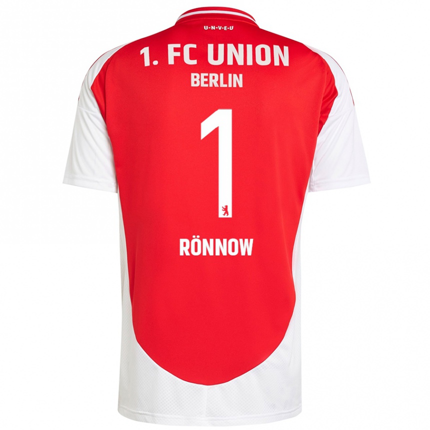 Kids Football Frederik Rönnow #1 Red White Home Jersey 2024/25 T-Shirt Uk