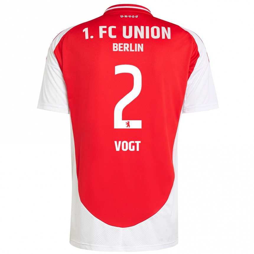 Kids Football Kevin Vogt #2 Red White Home Jersey 2024/25 T-Shirt Uk