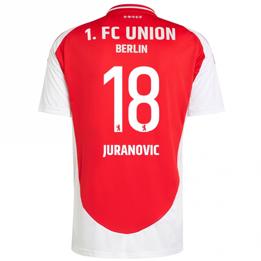 Kids Football Josip Juranovic #18 Red White Home Jersey 2024/25 T-Shirt Uk