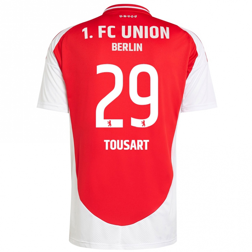 Kids Football Lucas Tousart #29 Red White Home Jersey 2024/25 T-Shirt Uk