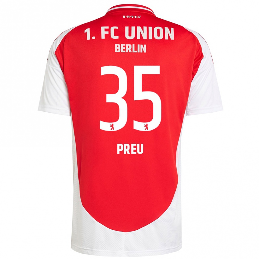 Kids Football David Preu #35 Red White Home Jersey 2024/25 T-Shirt Uk