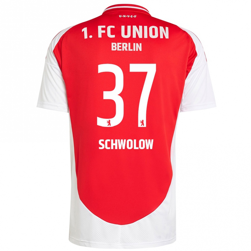 Kids Football Alexander Schwolow #37 Red White Home Jersey 2024/25 T-Shirt Uk