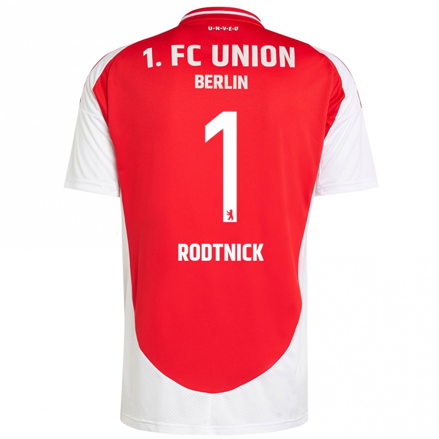 Kids Football Jaden Rodtnick #1 Red White Home Jersey 2024/25 T-Shirt Uk