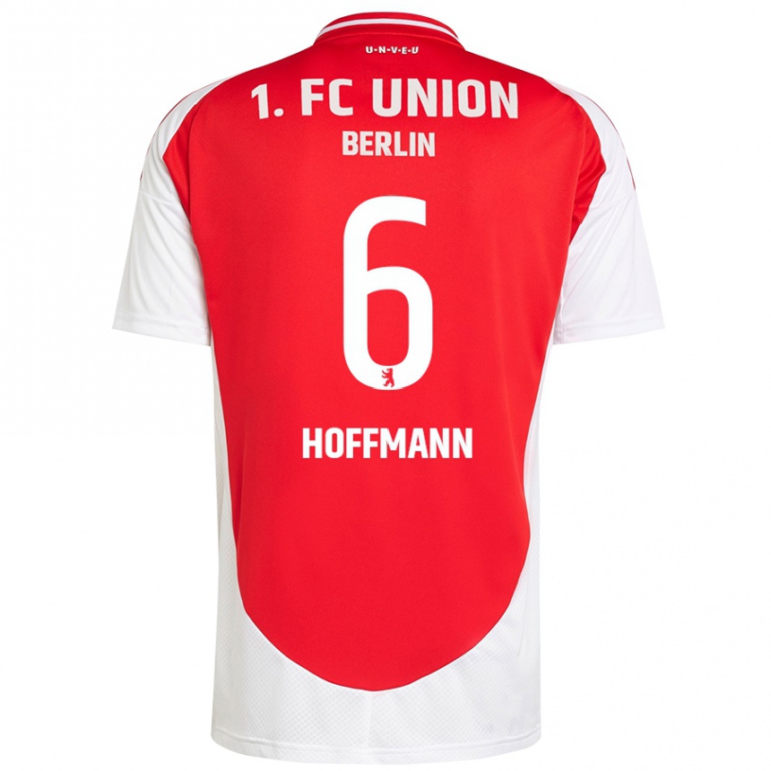 Kids Football Finn Hoffmann #6 Red White Home Jersey 2024/25 T-Shirt Uk