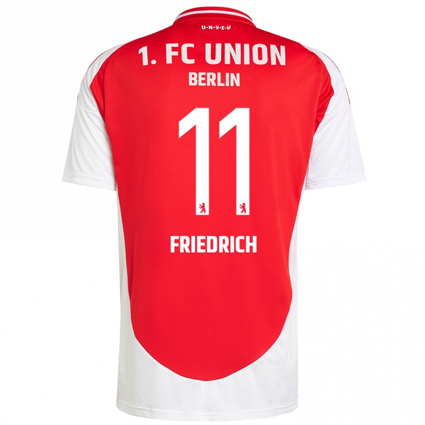 Kids Football Julien Friedrich #11 Red White Home Jersey 2024/25 T-Shirt Uk