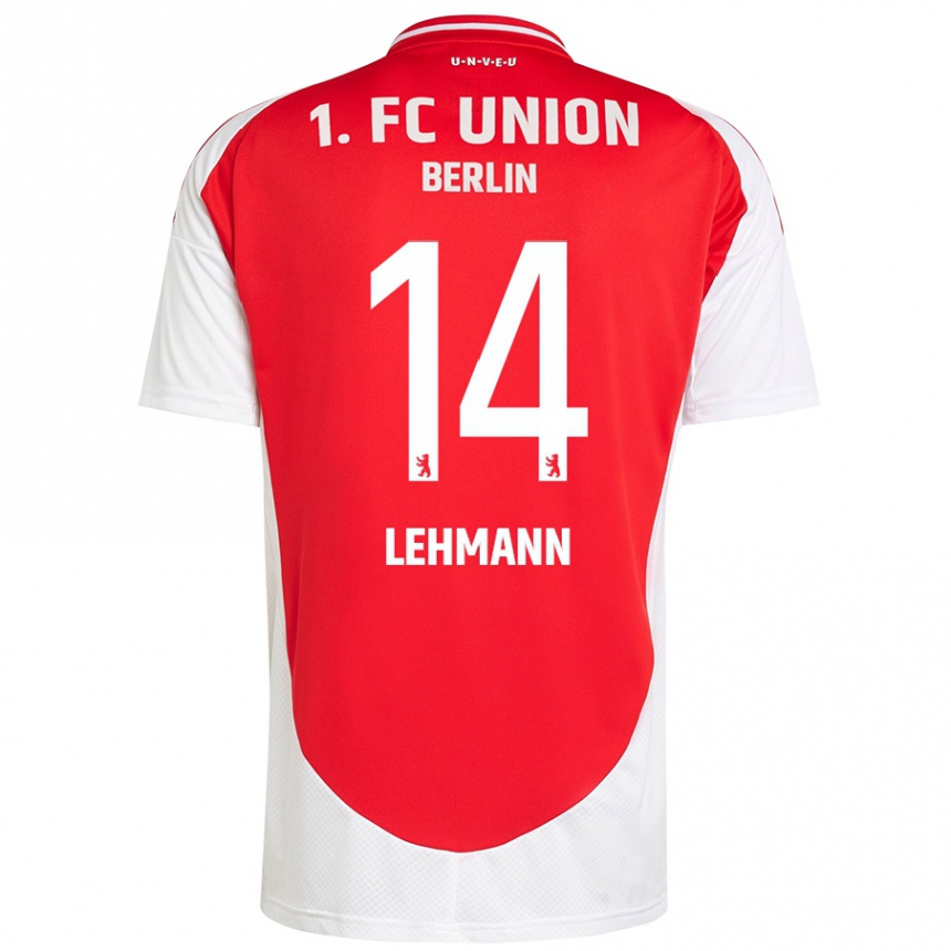 Kids Football Noah Lehmann #14 Red White Home Jersey 2024/25 T-Shirt Uk