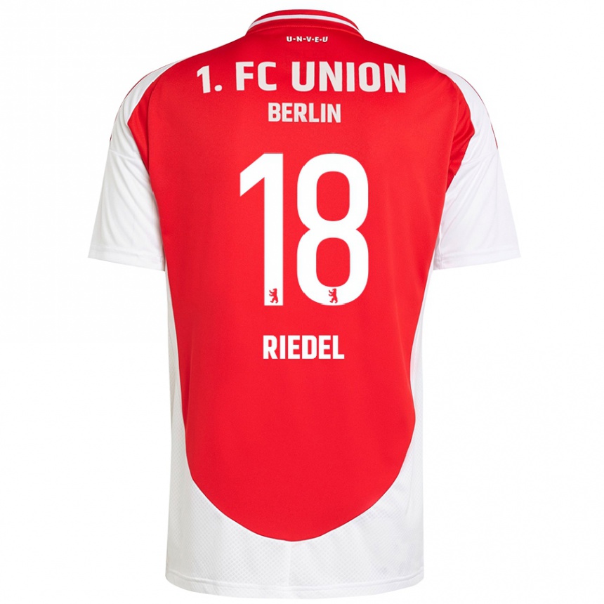 Kids Football Aaron Riedel #18 Red White Home Jersey 2024/25 T-Shirt Uk