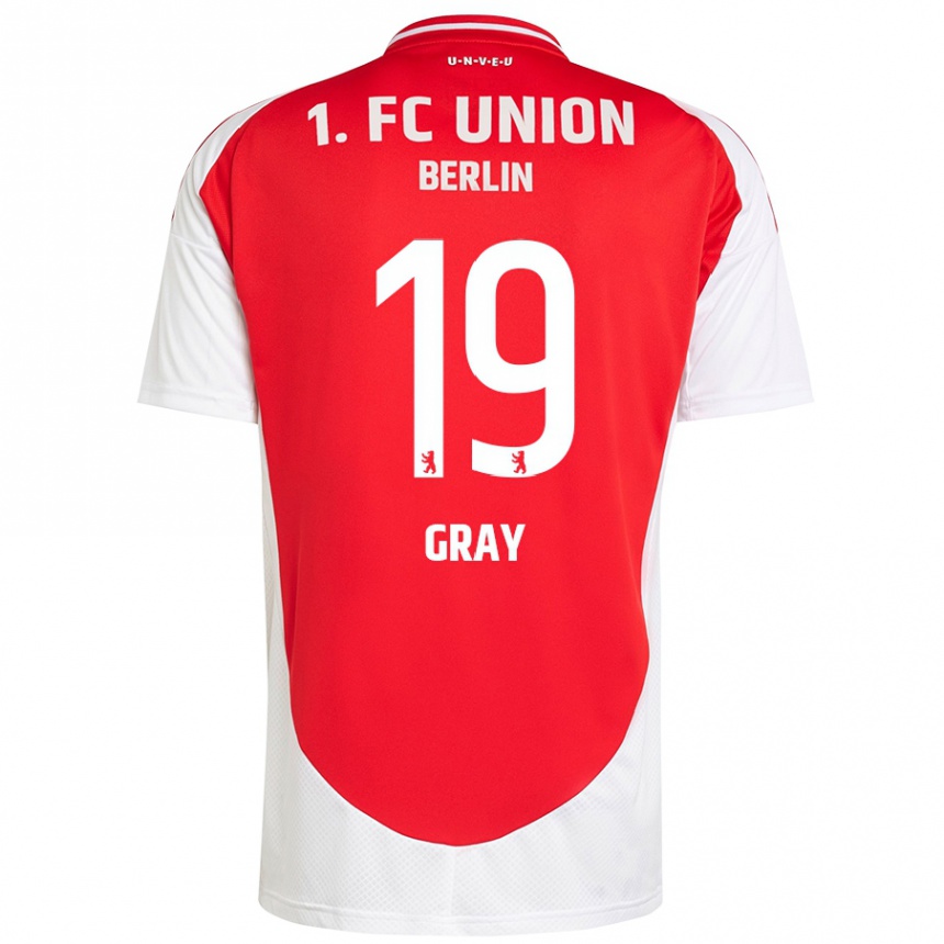 Kids Football Mekhi Gray #19 Red White Home Jersey 2024/25 T-Shirt Uk