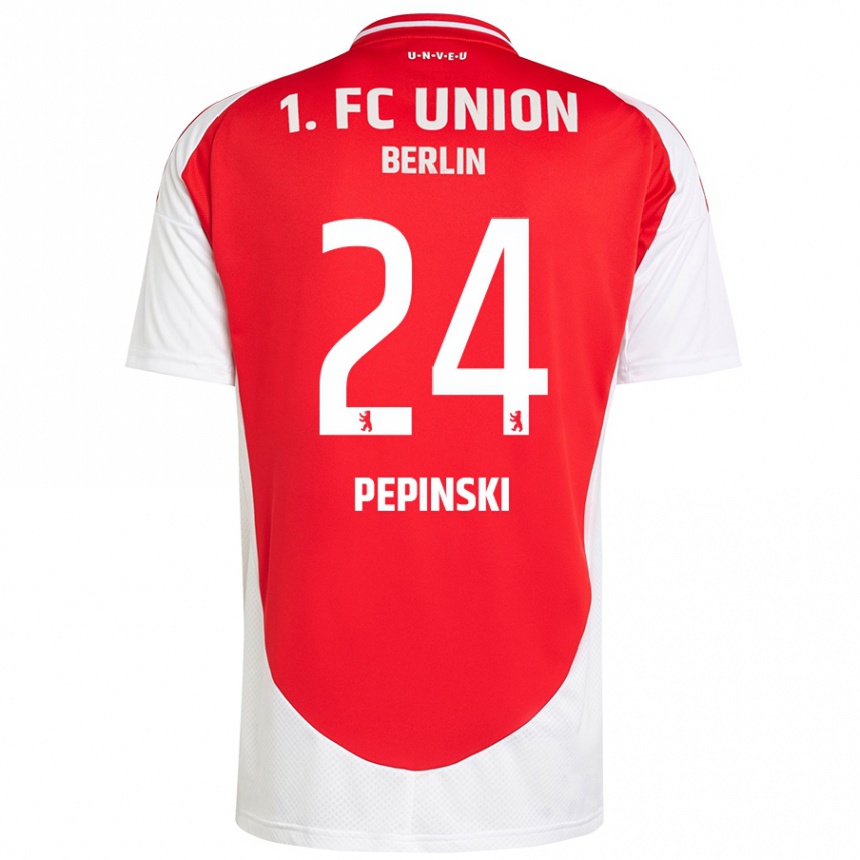 Kids Football Louis Pepinski #24 Red White Home Jersey 2024/25 T-Shirt Uk