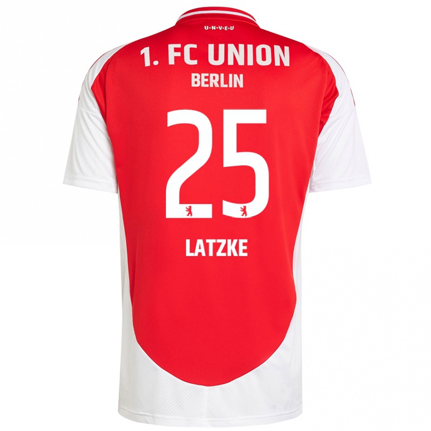 Kids Football Jannes Latzke #25 Red White Home Jersey 2024/25 T-Shirt Uk