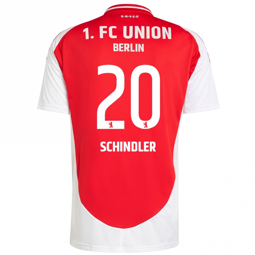 Kids Football Elisa Schindler #20 Red White Home Jersey 2024/25 T-Shirt Uk