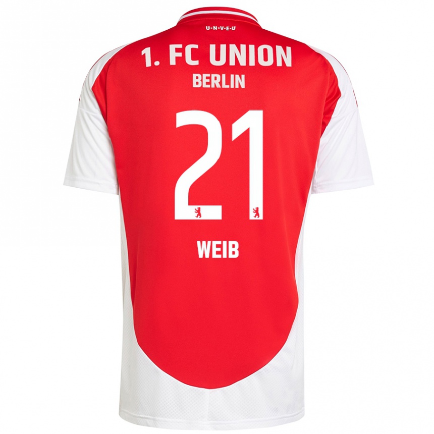 Kids Football Anna Weiß #21 Red White Home Jersey 2024/25 T-Shirt Uk