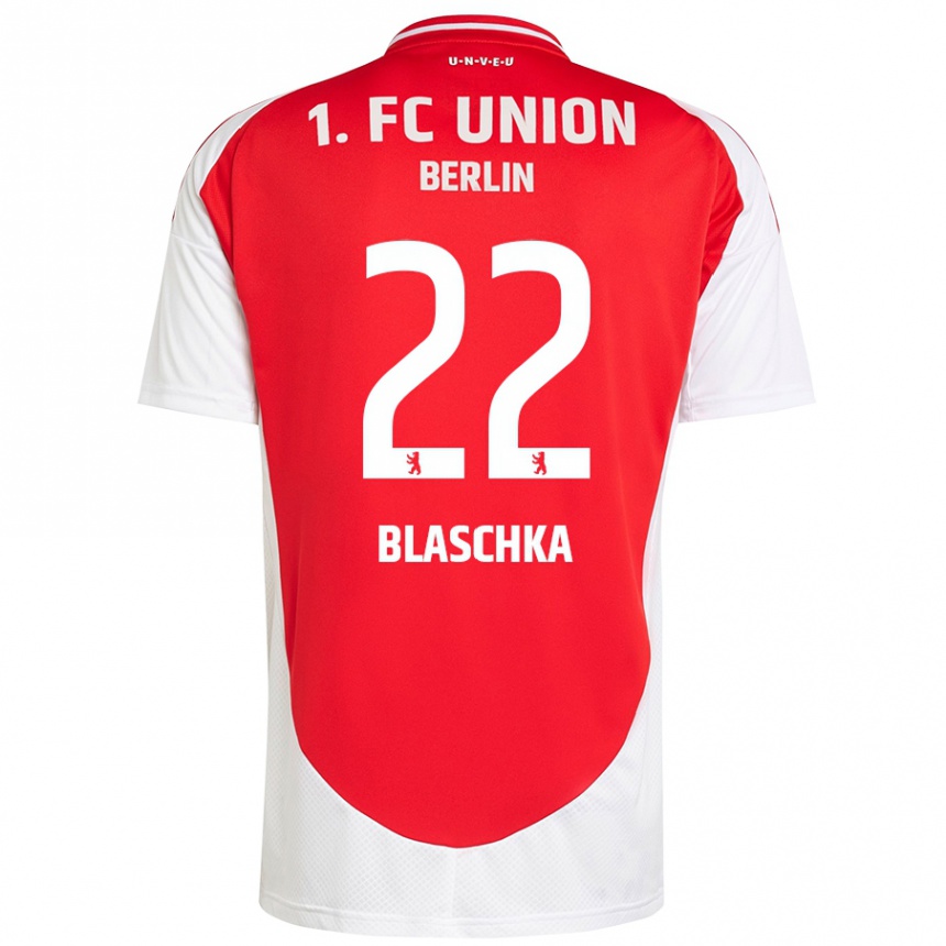 Kids Football Anouk Blaschka #22 Red White Home Jersey 2024/25 T-Shirt Uk