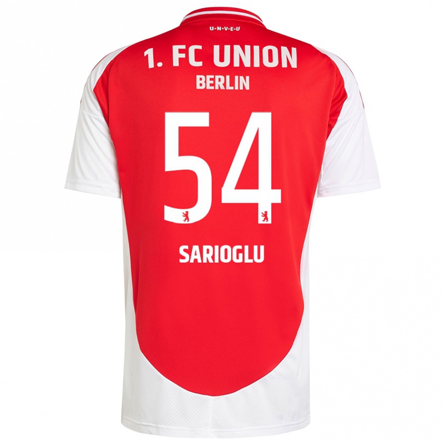 Kids Football Defne Sarıoğlu #54 Red White Home Jersey 2024/25 T-Shirt Uk