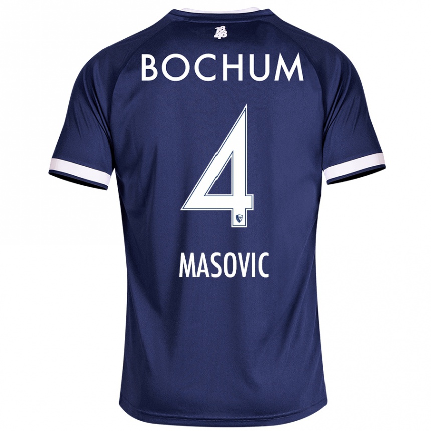 Kids Football Erhan Masovic #4 Dark Blue Home Jersey 2024/25 T-Shirt Uk