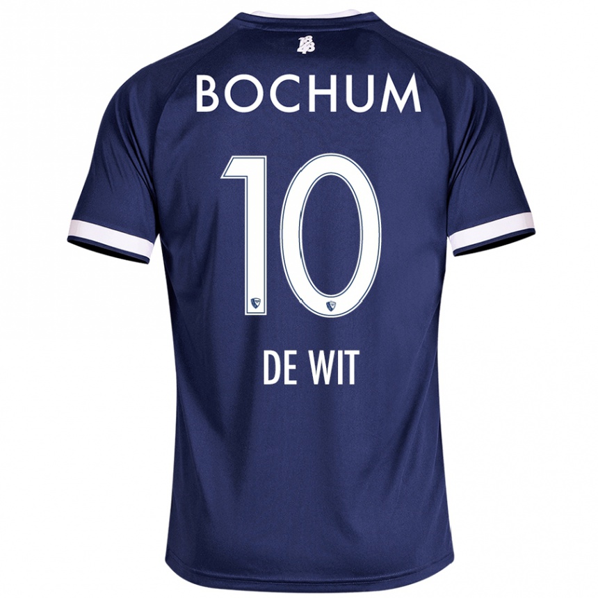 Kids Football Dani De Wit #10 Dark Blue Home Jersey 2024/25 T-Shirt Uk