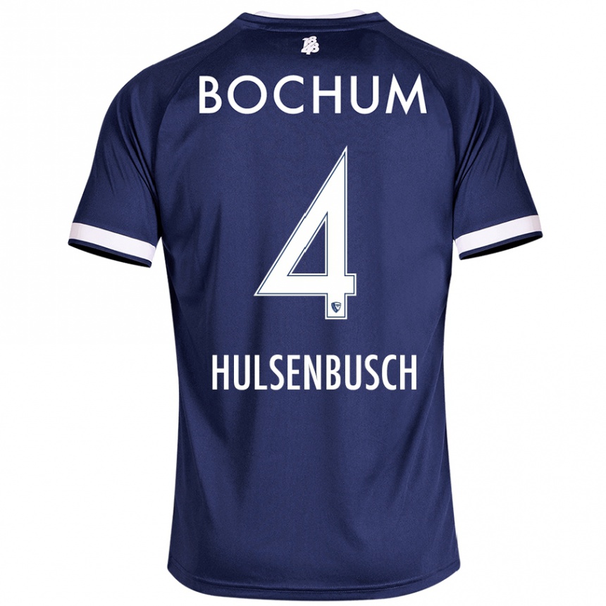 Kids Football Daniel Hülsenbusch #4 Dark Blue Home Jersey 2024/25 T-Shirt Uk