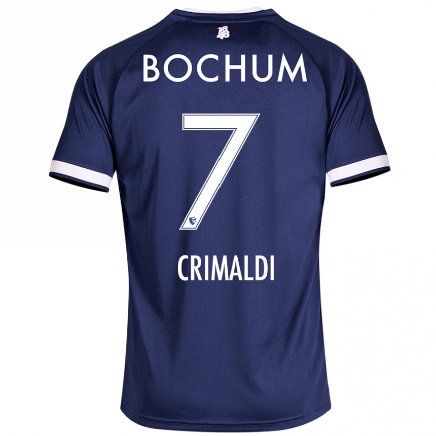 Kids Football Alessandro Crimaldi #7 Dark Blue Home Jersey 2024/25 T-Shirt Uk