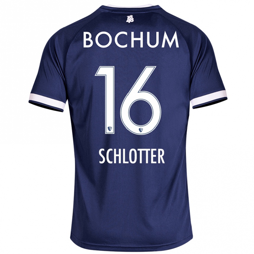 Kids Football Joel Schlotter #16 Dark Blue Home Jersey 2024/25 T-Shirt Uk