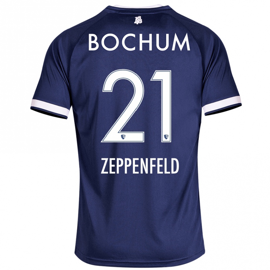 Kids Football Paul Zeppenfeld #21 Dark Blue Home Jersey 2024/25 T-Shirt Uk