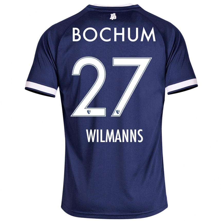 Kids Football Anjo Wilmanns #27 Dark Blue Home Jersey 2024/25 T-Shirt Uk