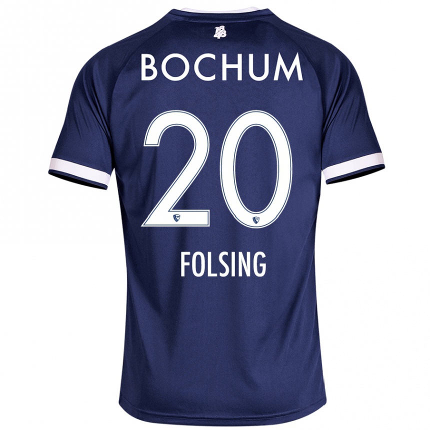 Kids Football Amelie Fölsing #20 Dark Blue Home Jersey 2024/25 T-Shirt Uk