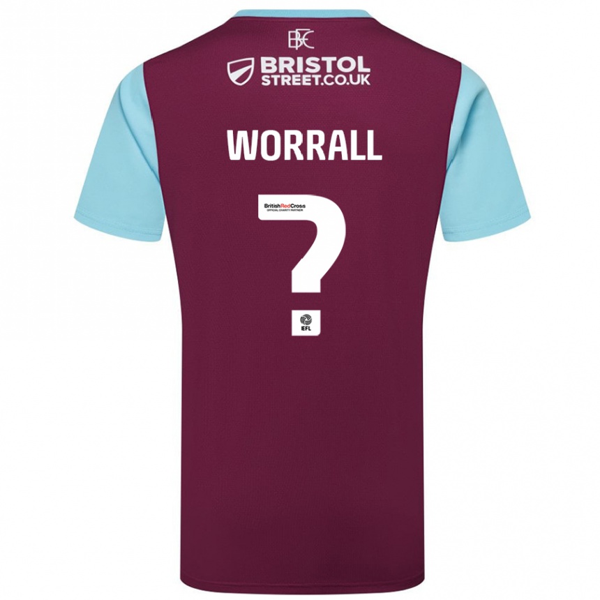 Kids Football Joe Worrall #0 Burgundy Sky Blue Home Jersey 2024/25 T-Shirt Uk