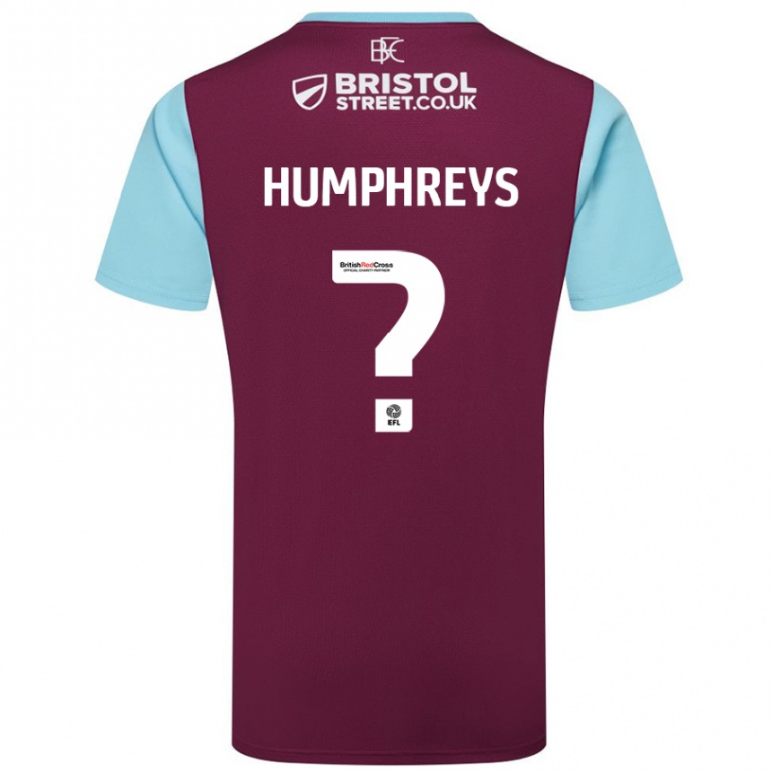 Kids Football Bashir Humphreys #0 Burgundy Sky Blue Home Jersey 2024/25 T-Shirt Uk