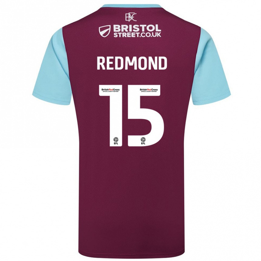 Kids Football Nathan Redmond #15 Burgundy Sky Blue Home Jersey 2024/25 T-Shirt Uk