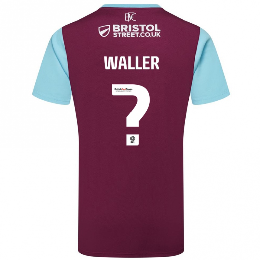 Kids Football Sam Waller #0 Burgundy Sky Blue Home Jersey 2024/25 T-Shirt Uk