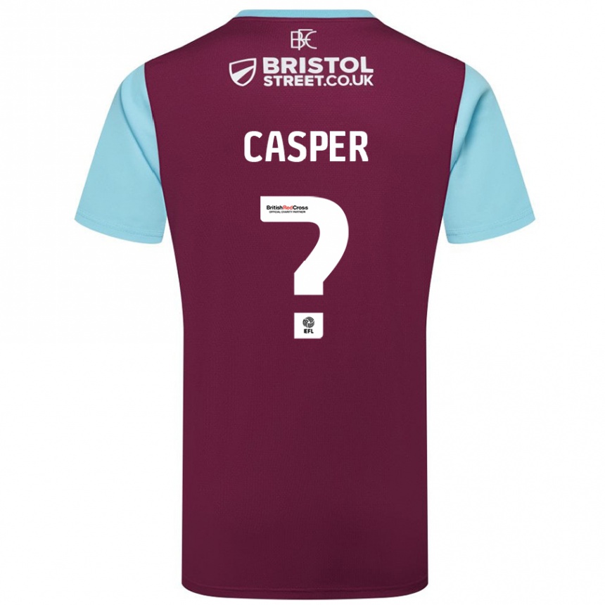 Kids Football Charlie Casper #0 Burgundy Sky Blue Home Jersey 2024/25 T-Shirt Uk