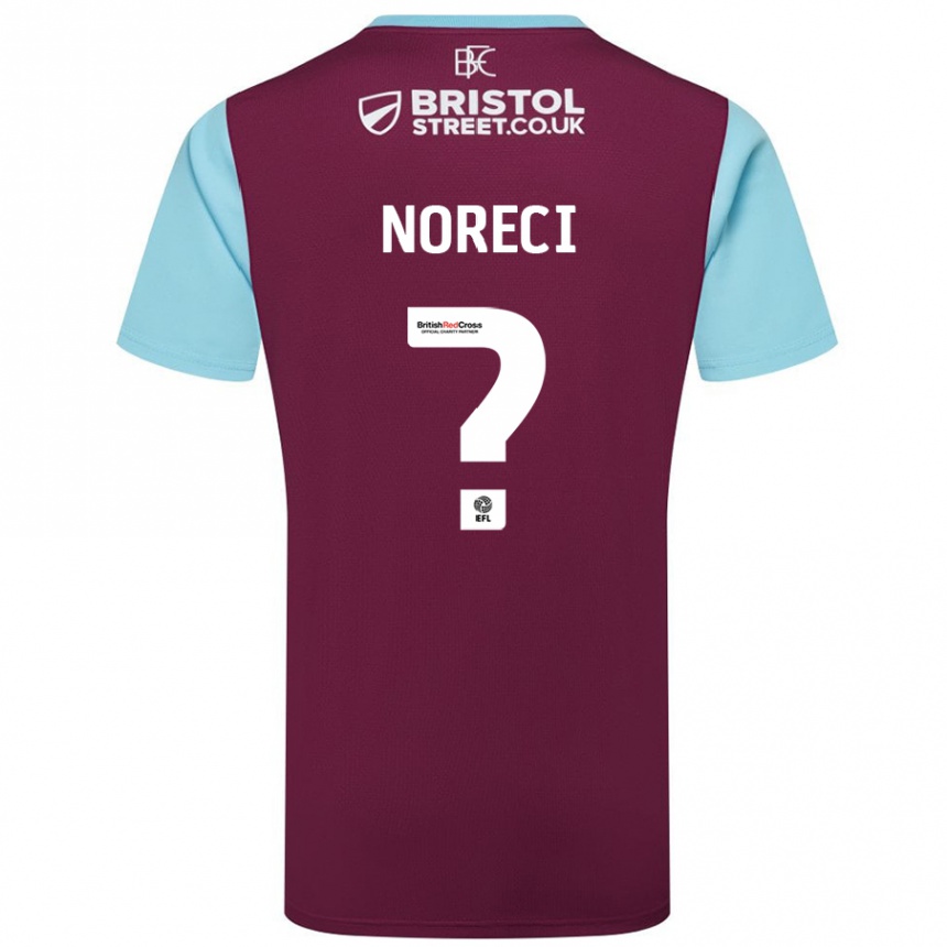 Kids Football Jamie Noreci #0 Burgundy Sky Blue Home Jersey 2024/25 T-Shirt Uk