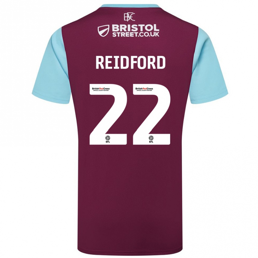 Kids Football Isabella Reidford #22 Burgundy Sky Blue Home Jersey 2024/25 T-Shirt Uk