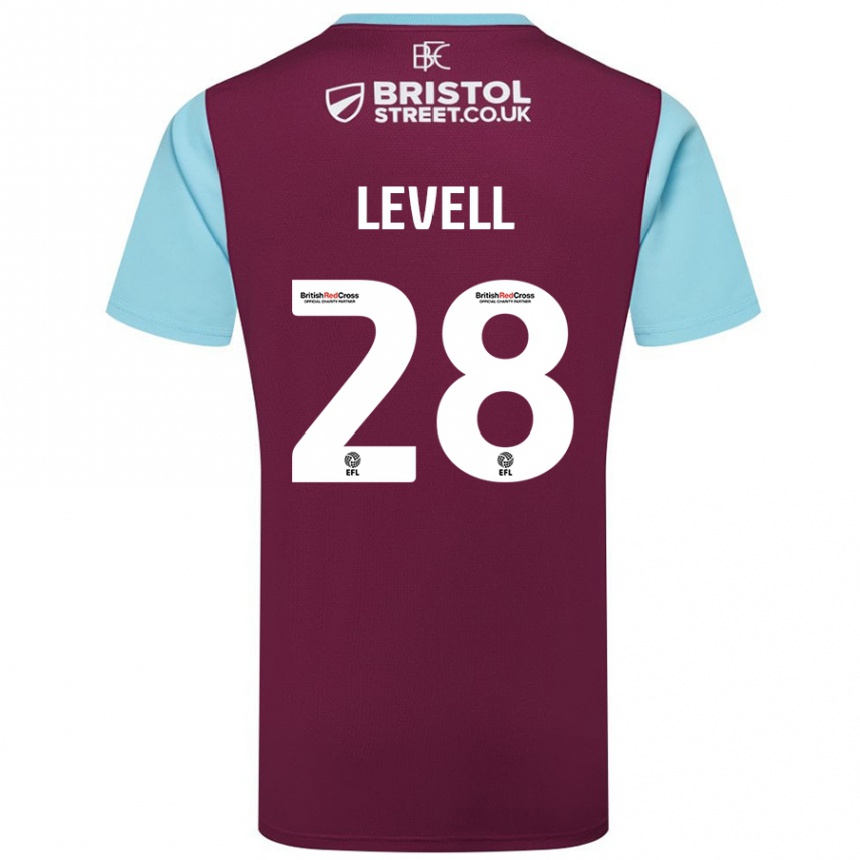 Kids Football Kirstie Levell #28 Burgundy Sky Blue Home Jersey 2024/25 T-Shirt Uk