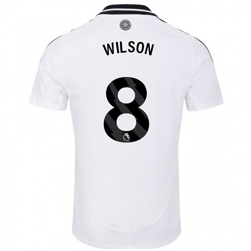 Kids Football Harry Wilson #8 White Home Jersey 2024/25 T-Shirt Uk