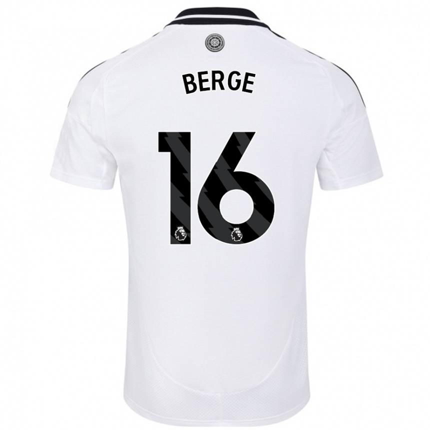 Kids Football Sander Berge #16 White Home Jersey 2024/25 T-Shirt Uk