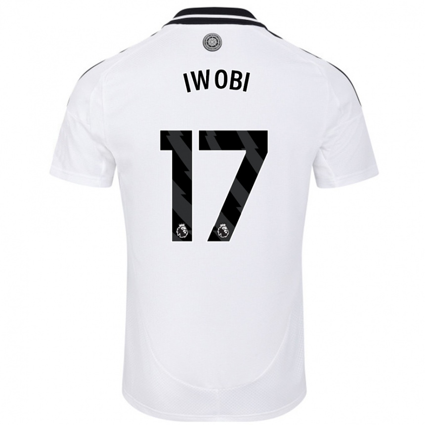 Kids Football Alex Iwobi #17 White Home Jersey 2024/25 T-Shirt Uk