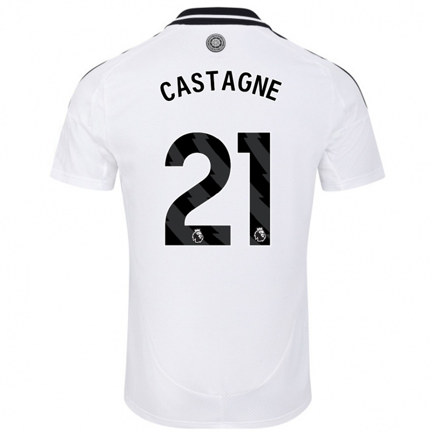 Kids Football Timothy Castagne #21 White Home Jersey 2024/25 T-Shirt Uk