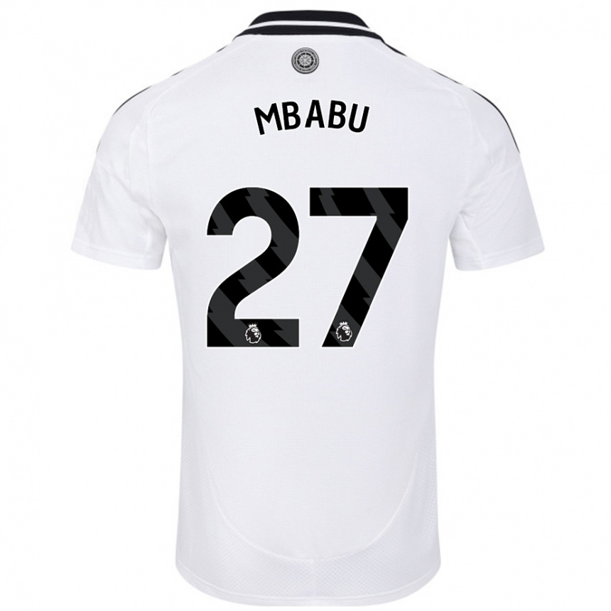 Kids Football Kevin Mbabu #27 White Home Jersey 2024/25 T-Shirt Uk