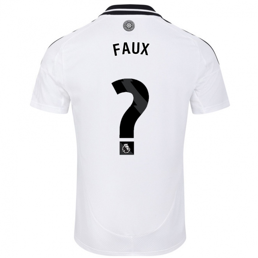 Kids Football Alex Faux #0 White Home Jersey 2024/25 T-Shirt Uk